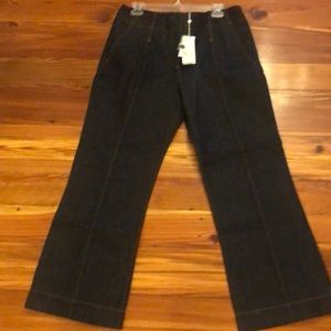 NWT Tory Burch Resin Rise Cropped Flare Jeans